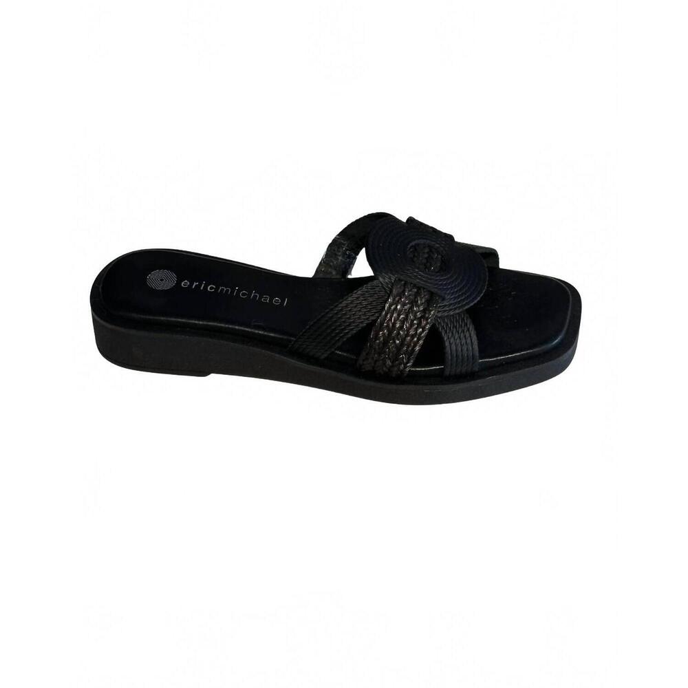 NEW ERIC MICHAEL women's solar sandal in black
